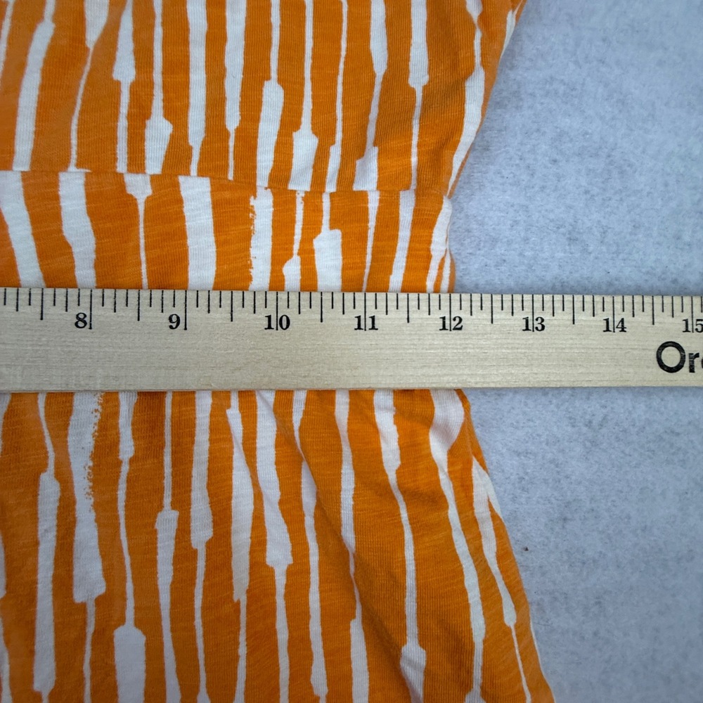 Boden Dress Womens 2P Orange Striped V-Neck Cap Sleeve A-Line Cotton Blend - Picture 12 of 14